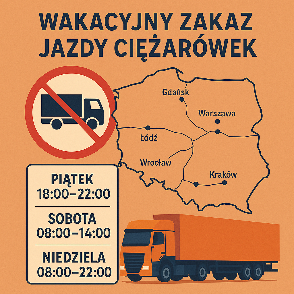 Wakacyjny zakaz jazdy ciężarówek