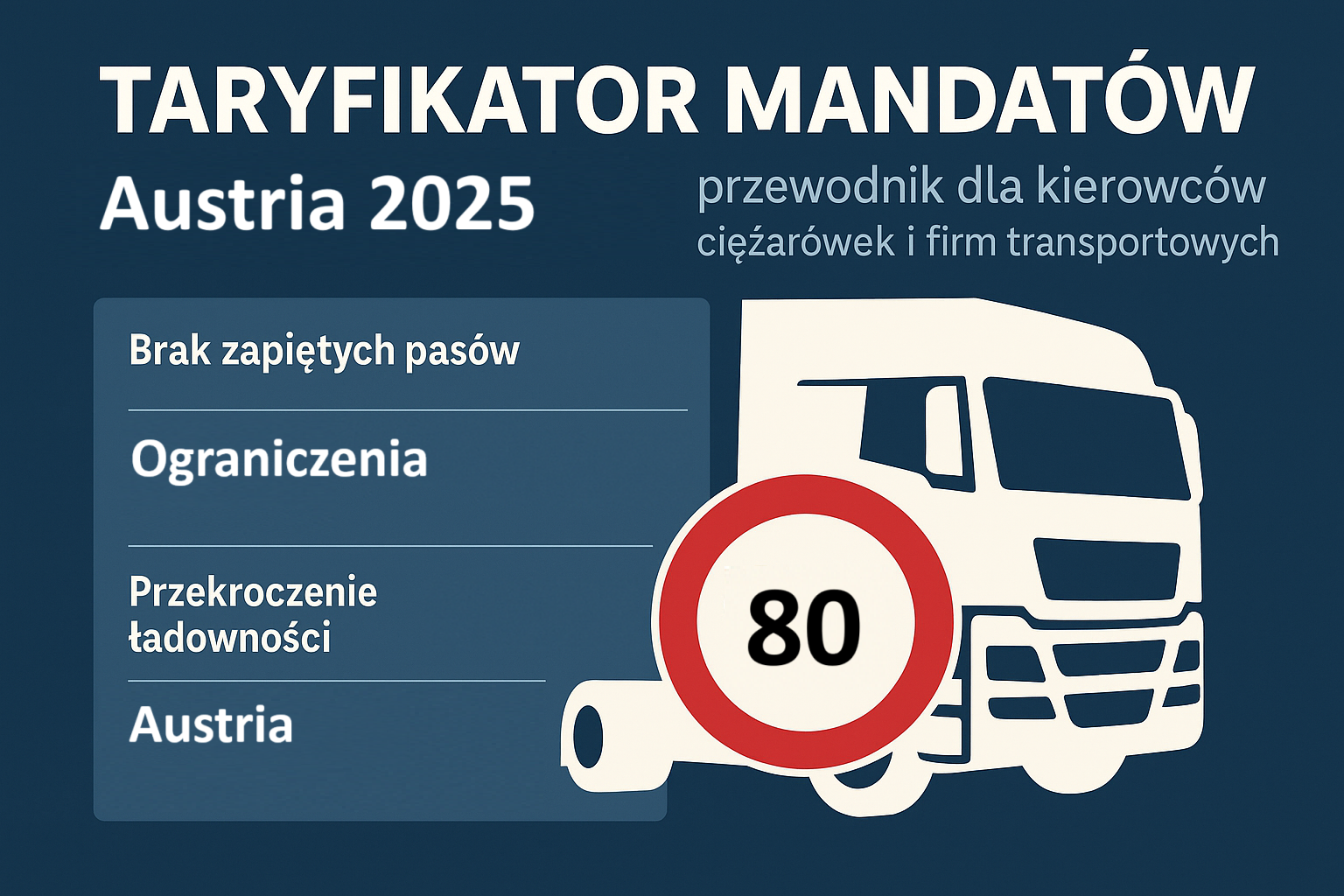 Taryfikator mandatów Austria 2025 - Transport ciężarowy