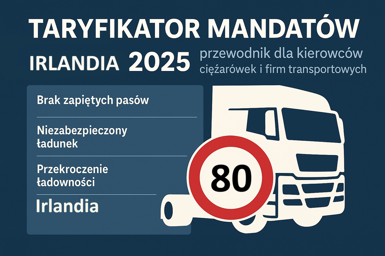 Taryfikator Mandatów Irlandia 2025 - Transport ciężarowy